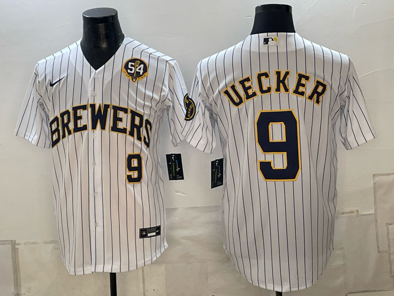 Men 2026 Milwaukee Brewers #9 Uecker White Game Nike MLB Jersey 101201